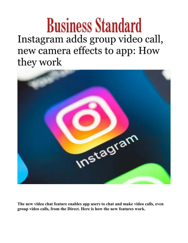 Instagram adds group video call, new camera effects to app: How they work 