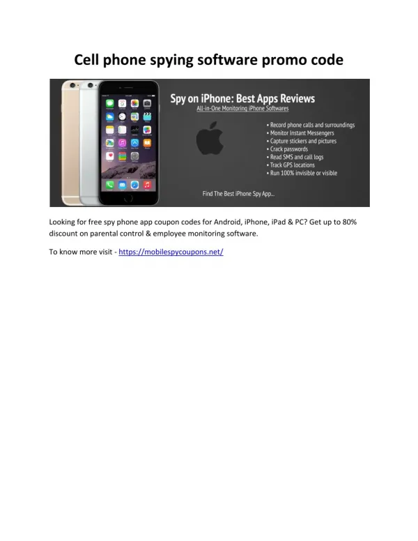 Cell phone spying software promo code