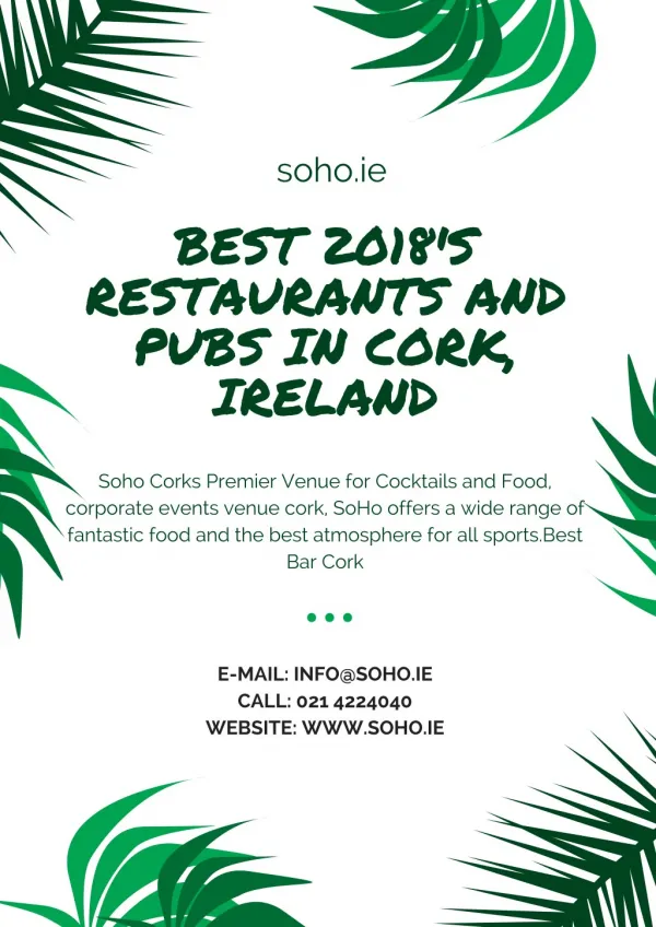 Best 2018's Restaurants and Pubs in Cork, Ireland