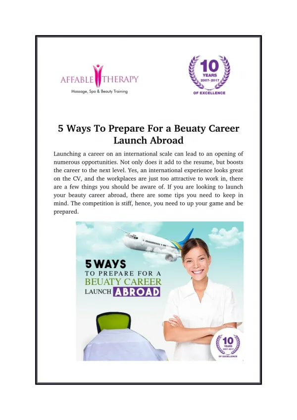 5 Ways To Prepare For a Beuaty Career Launch Abroad