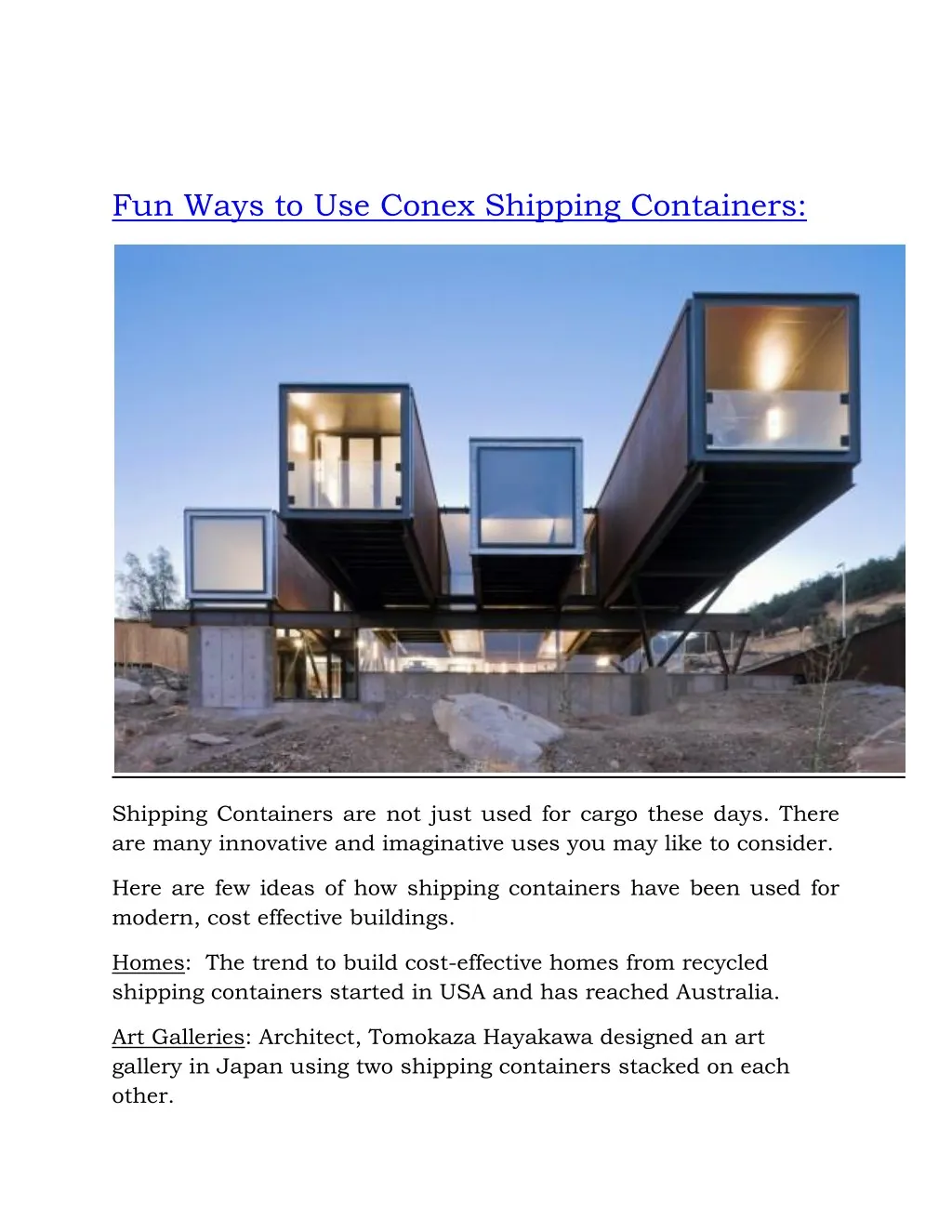 fun ways to use conex shipping containers