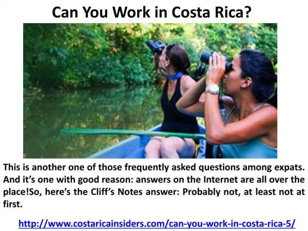 Can You Work in Costa Rica?