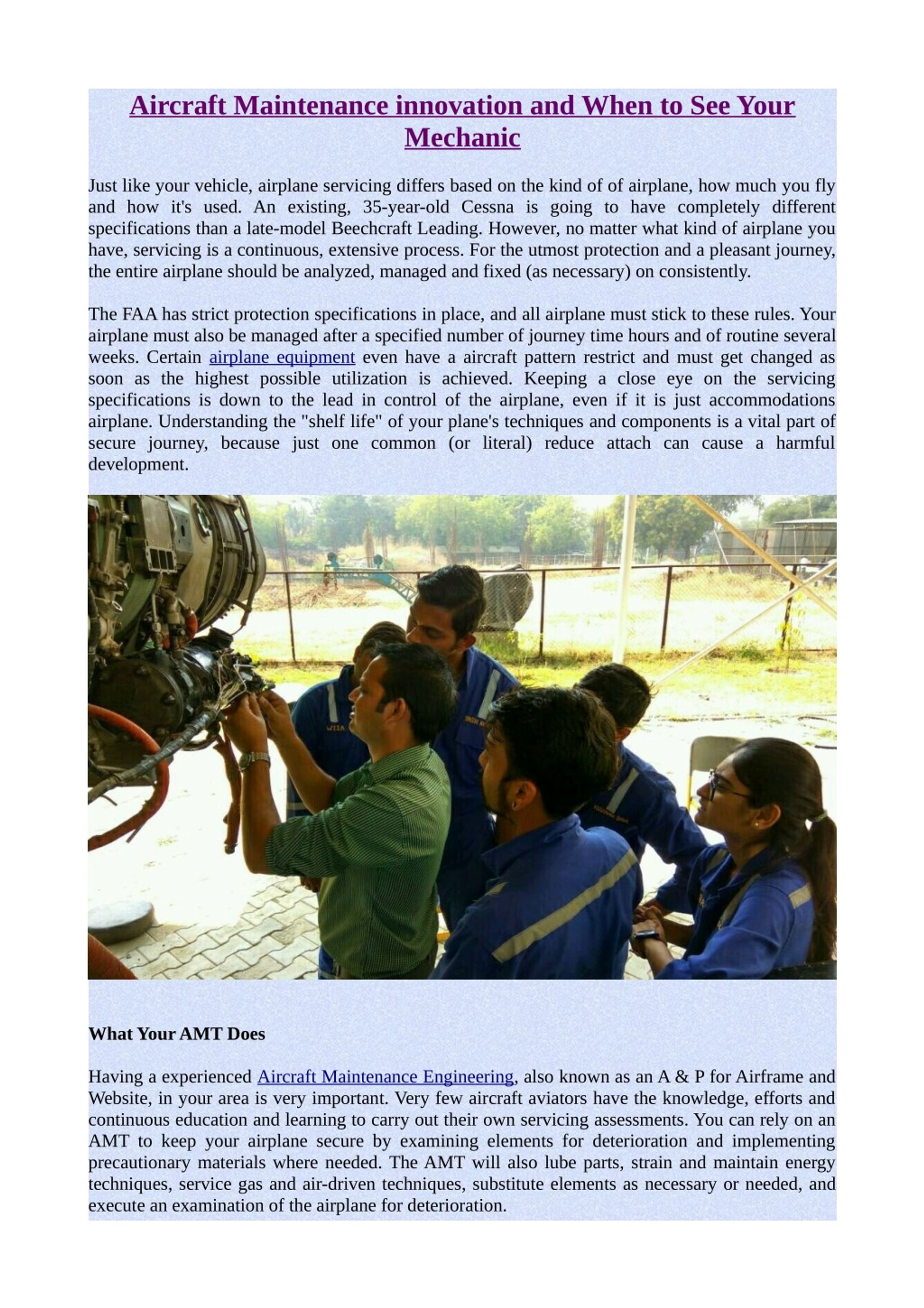 PPT - Aircraft Maintenance innovation and When to See Your Mechanic ...
