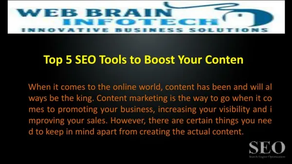 Top 5 SEO Tools to Boost Your Content Marketing