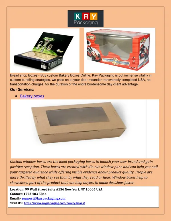 Bakery boxes printing services