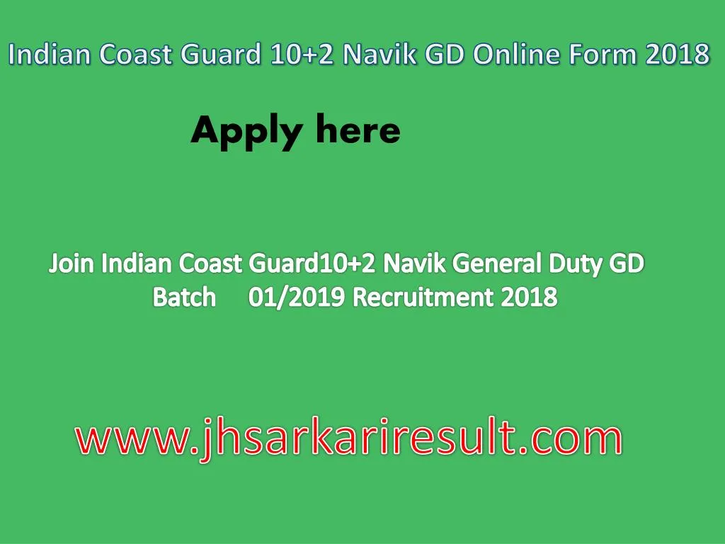 indian coast guard 10 2 navik gd online form 2018