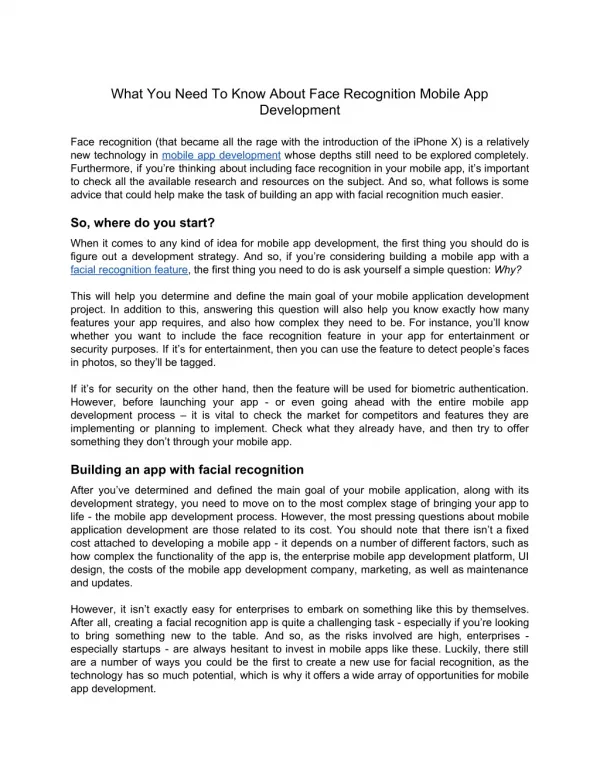 what you need to know about face recognition