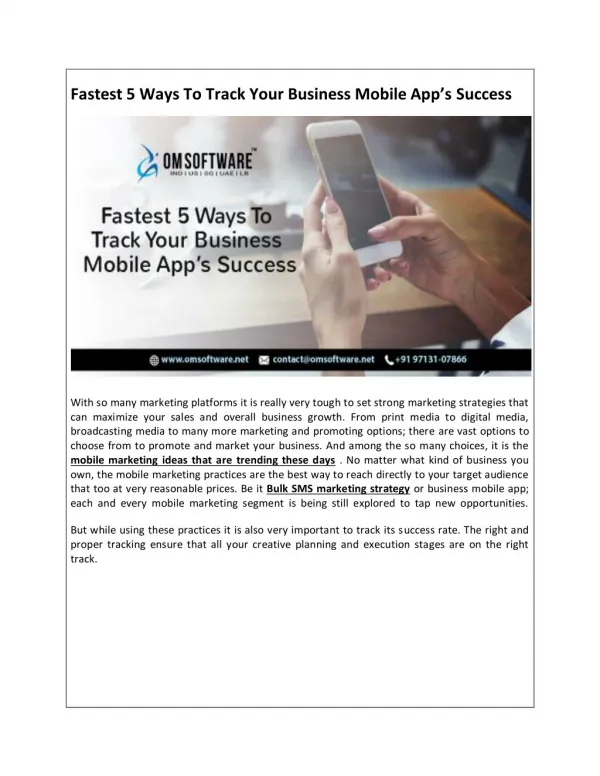 Fastest 5 Ways To Track Your Business Mobile App’s Success