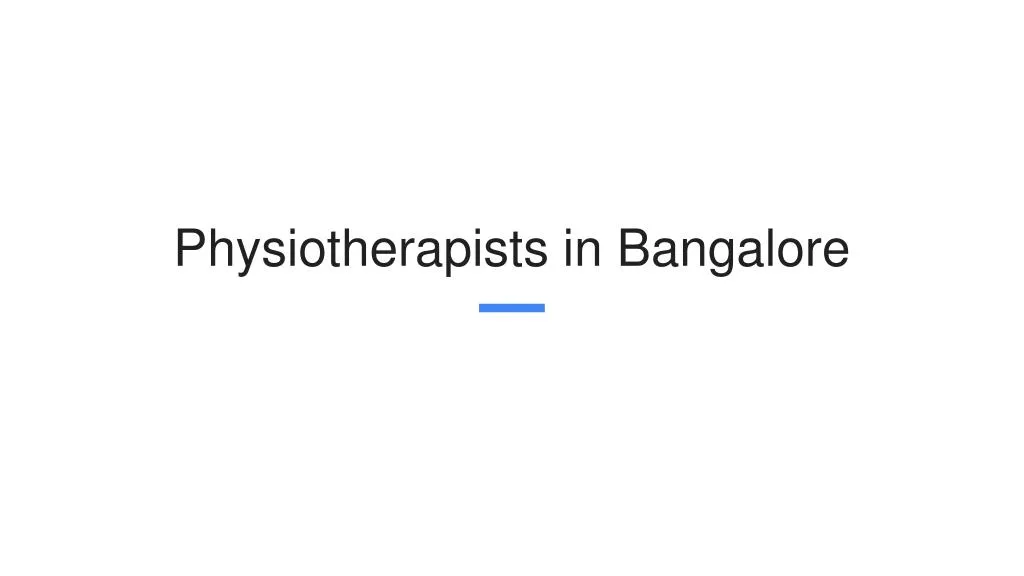 physiotherapists in bangalore