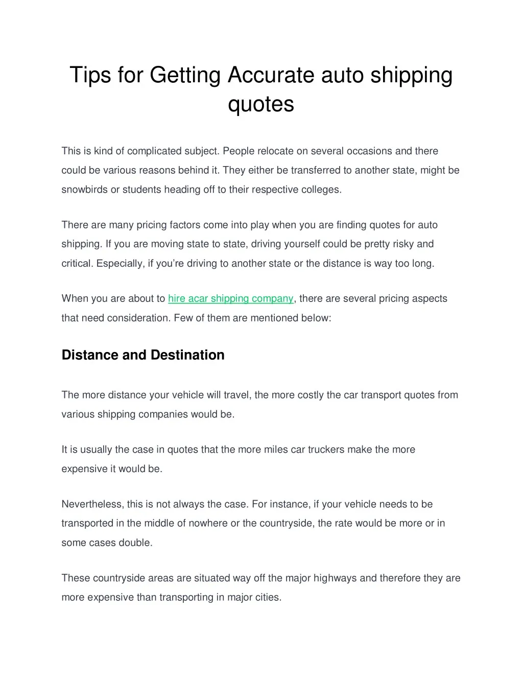 tips for getting accurate auto shipping quotes
