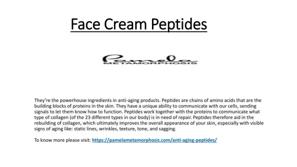 Face Cream Peptides
