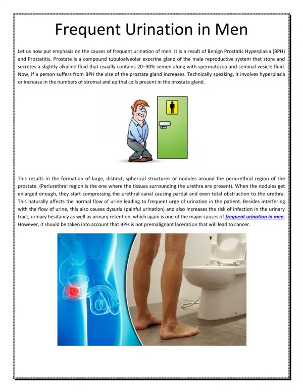 Frequent Urination in Men