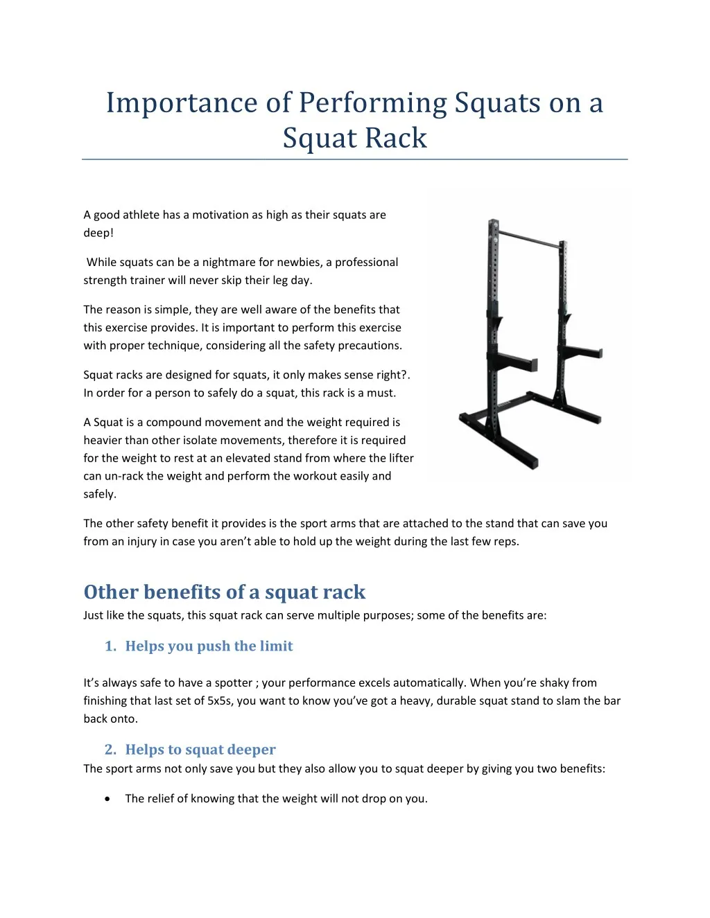 importance of importance of performing squats