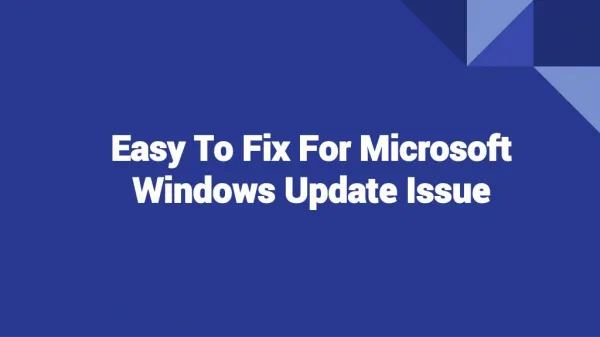 Easy To Fix For Microsoft Windows Update Issue