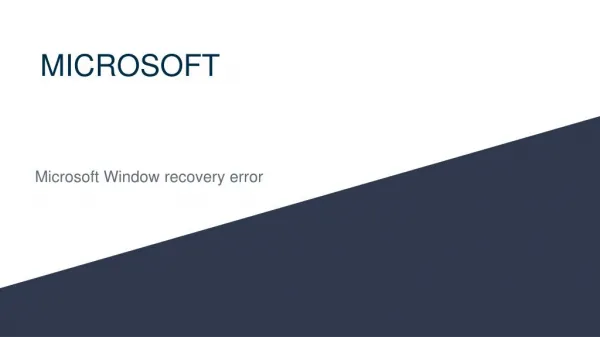 Microsoft windows recovery error