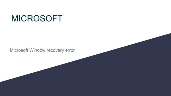 microsoft windows recovery errors