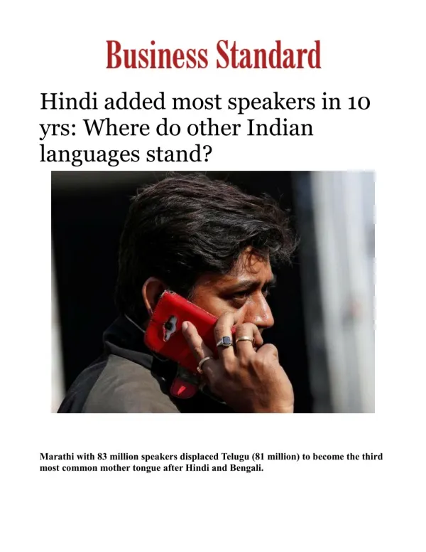 Hindi added most speakers in 10 yrs: Where do other Indian languages stand? 