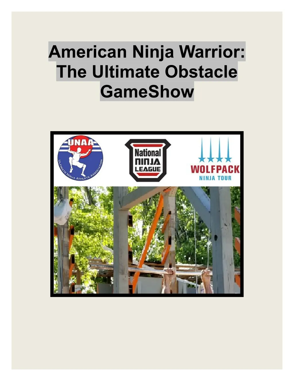 american ninja warrior the ultimate obstacle game