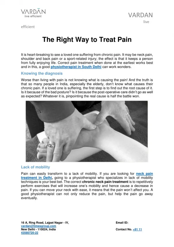 The Right Way to Treat Pain