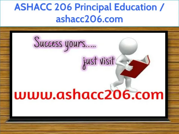 ASHACC 206 Principal Education / ashacc206.com