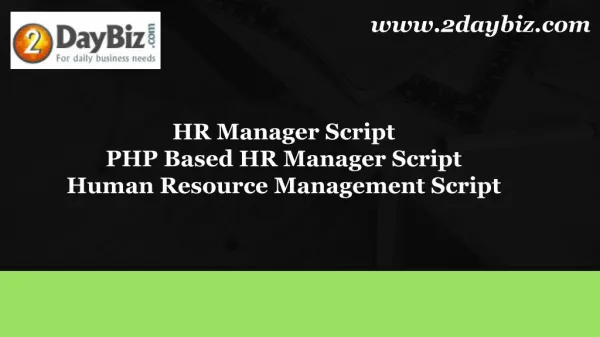 PHP Based HR Manager Script | Human Resource Management Script