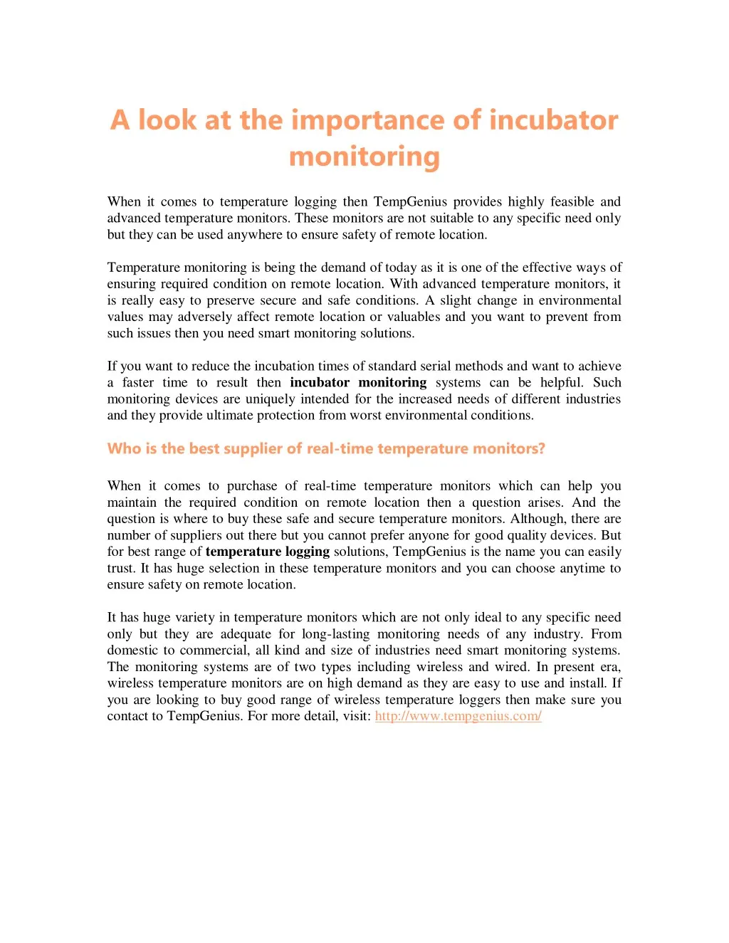 a look at the importance of incubator monitoring