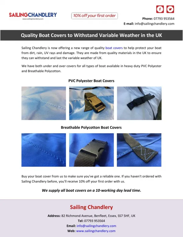 Quality Boat Covers to Withstand Variable Weather in the UK