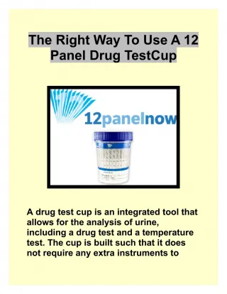 PPT - The Right Way To Use A 12 Panel Drug Test Cup PowerPoint