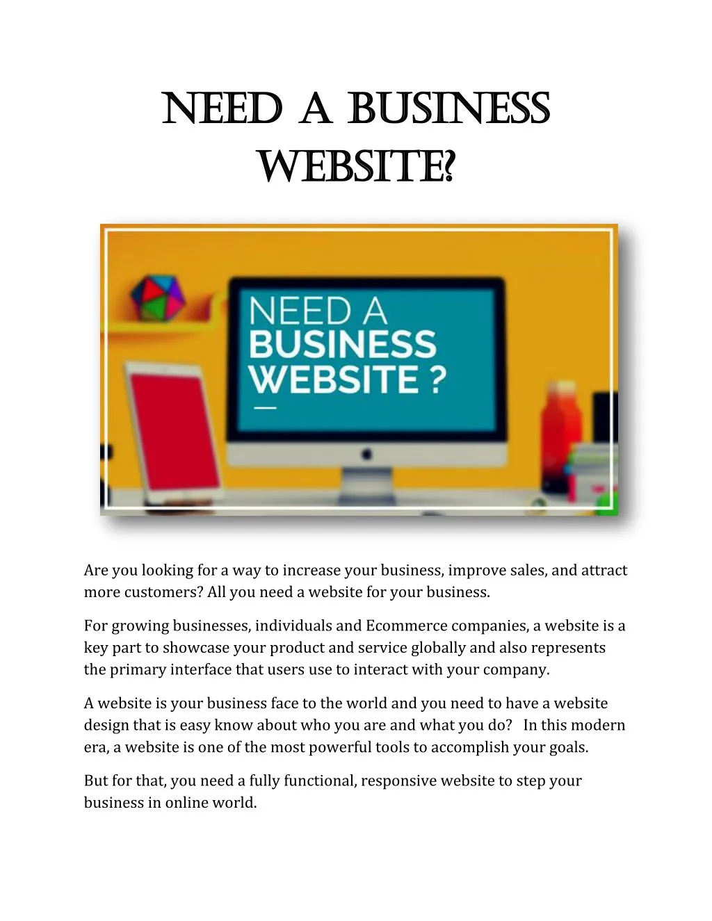 need a business need a business website website