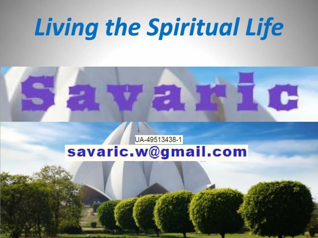 living the spiritual life