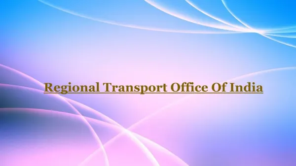 Regional Transport Office Of India