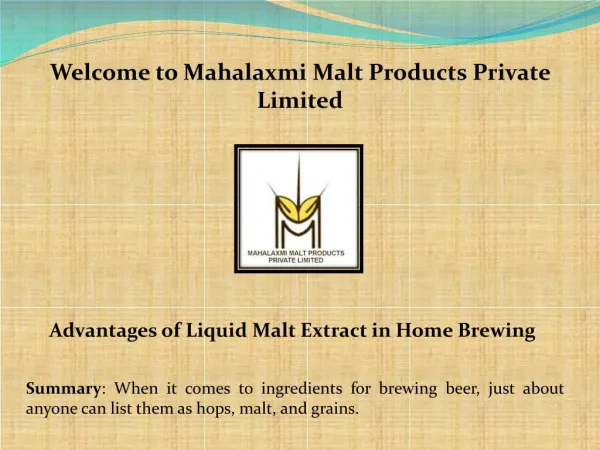 malted milk food products, liquid malt extract - mahalaxmi