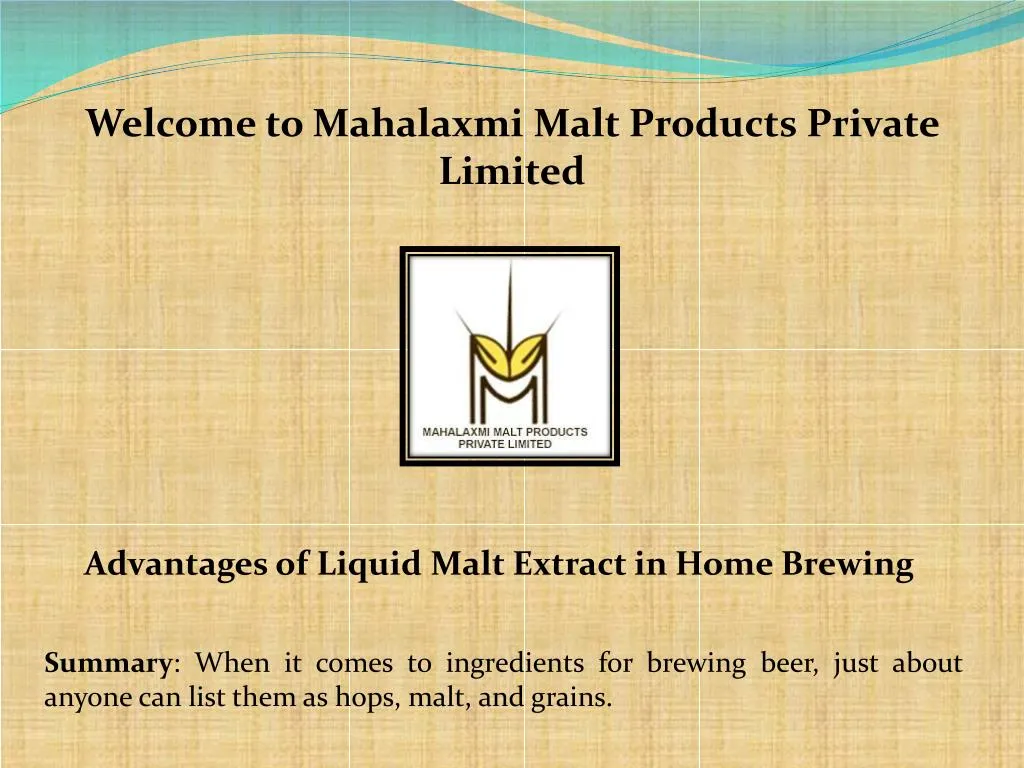 welcome to mahalaxmi malt products private limited