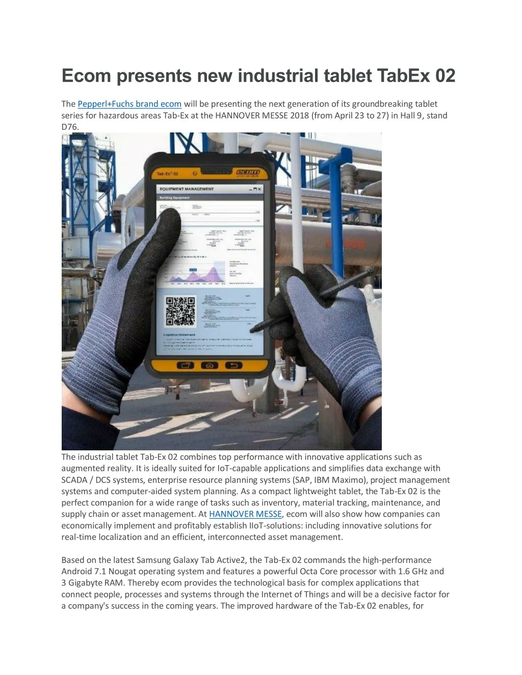 ecom presents new industrial tablet tabex 02