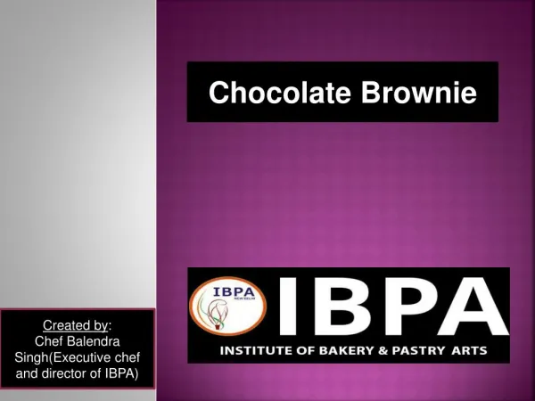 Chocolate brownie recipe - Chef IBPA