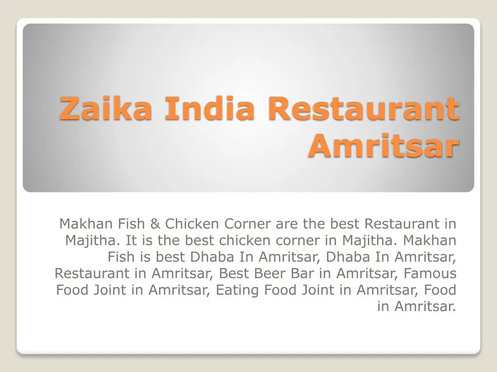 zaika india restaurant amritsar