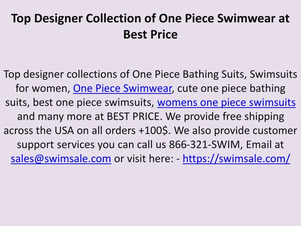 top designer collection of one piece swimwear