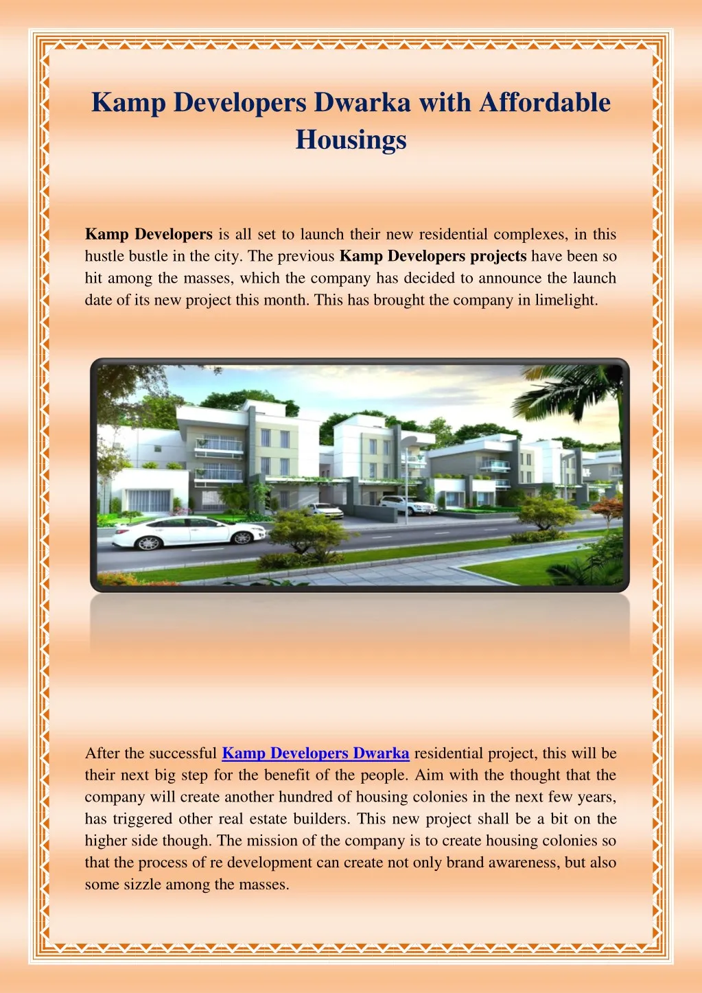 kamp developers dwarka with affordable housings