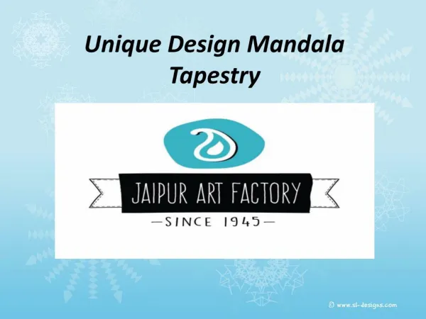 Unique Design Mandala Tapestry - Jaipur Art Factory