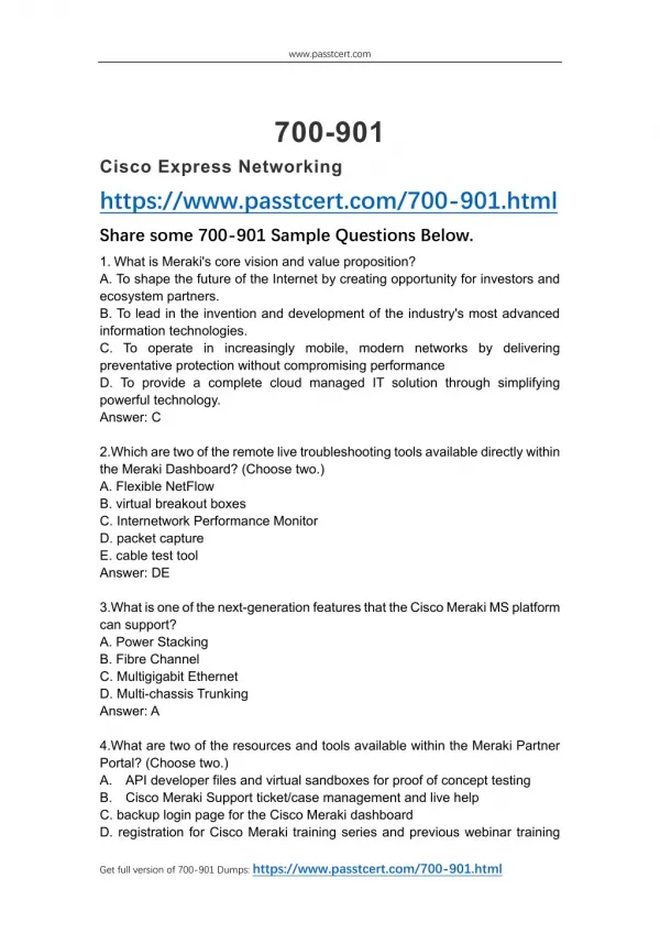 Valid Cisco 700-901 Exam Real Questions