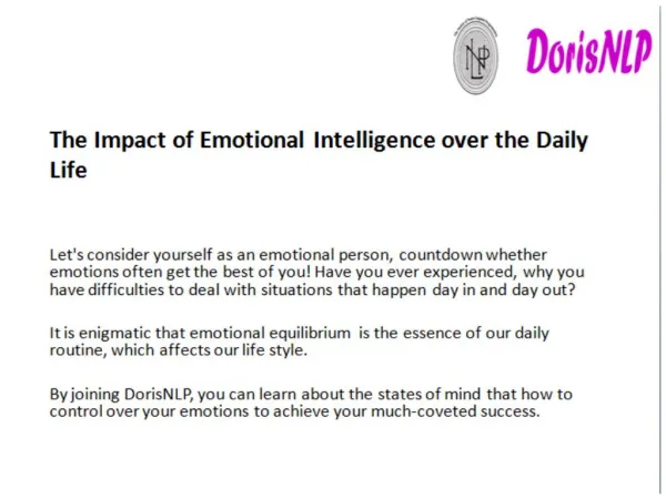 The Impact of Emotional Equilibrium over the Daily Life