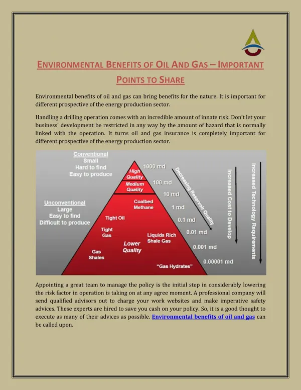 Environmental Benefits Of Oil And Gas – Important Points To Share - Oilandgasinfo