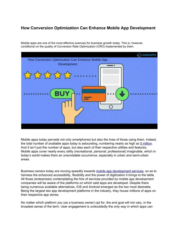 How Conversion Optimization Can Enhance Mobile App Development