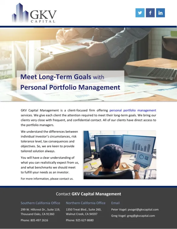 Meet Long-Term Goals with Personal Portfolio Management