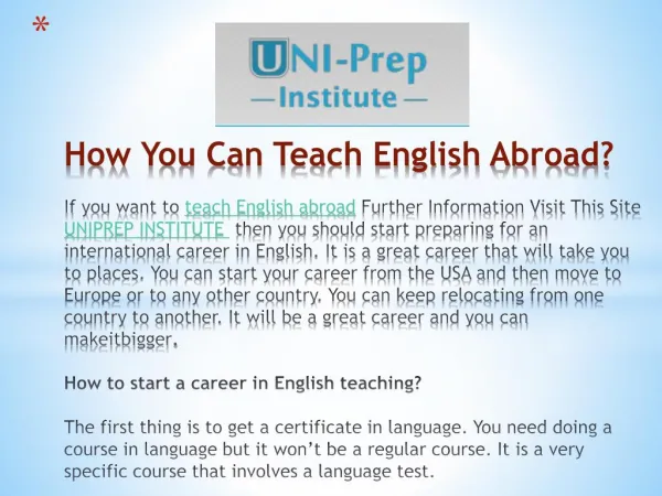 How You Can Teach English Abroad?