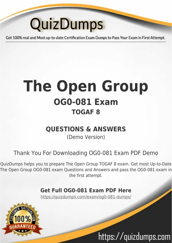 OG0-081 Exam Dumps - Preparation with OG0-081 Dumps PDF
