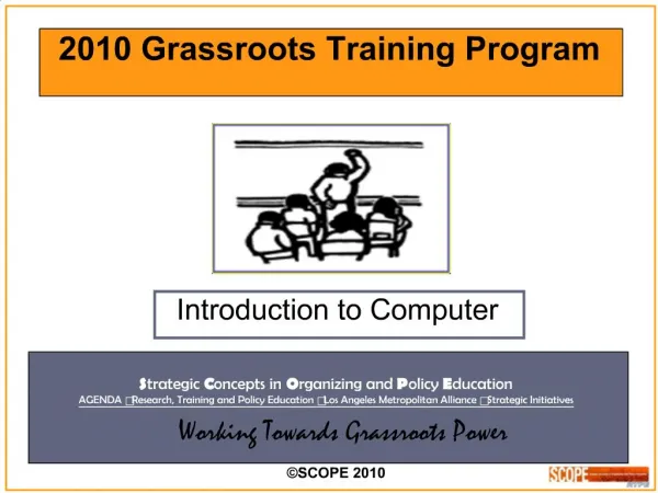 Strategic Concepts in Organizing and Policy Education AGENDA Research, Training and Policy Education Los Angeles Metro