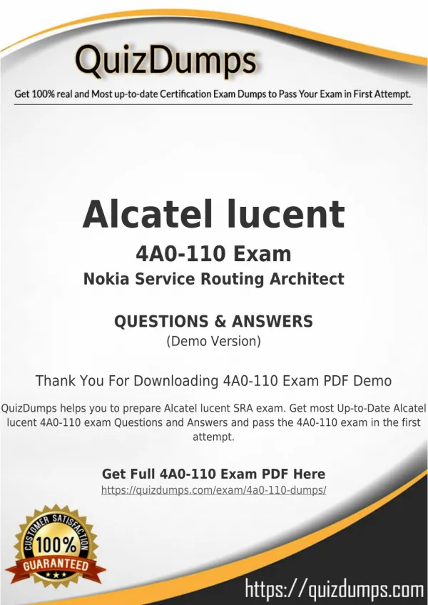 4A0-110 Exam Dumps - Preparation with 4A0-110 Dumps PDF