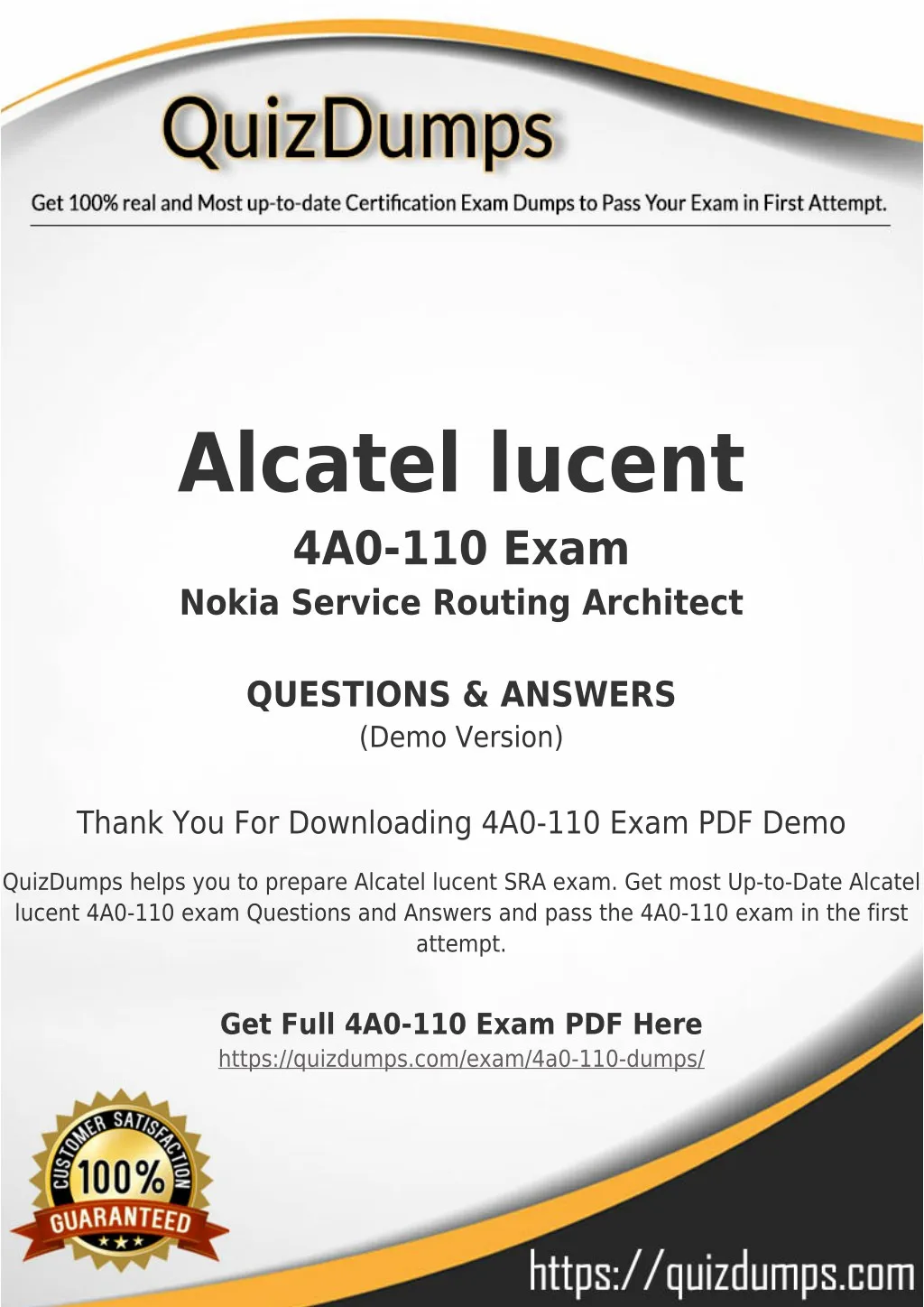 alcatel lucent 4a0 110 exam nokia service routing