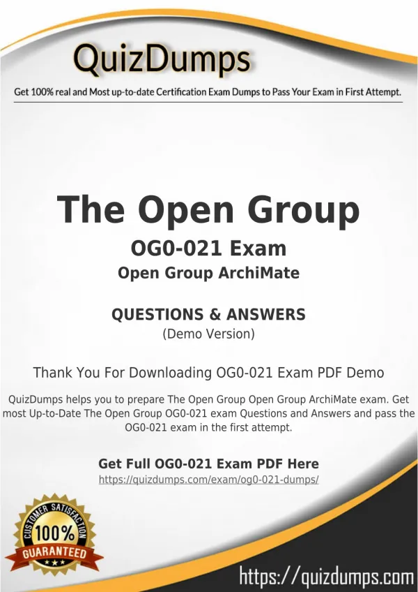 OG0-021 Exam Dumps - Preparation with OG0-021 Dumps PDF [2018]